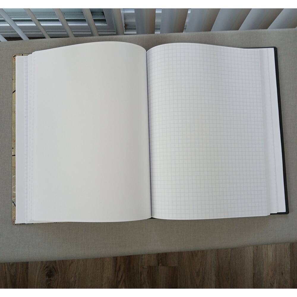 Handmade Hardcover Math Notebook blank unlined pages and graph paper - Picture 7 of 10